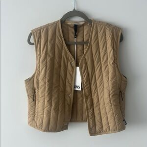 Brand New Rains Quilted Tan Vest
